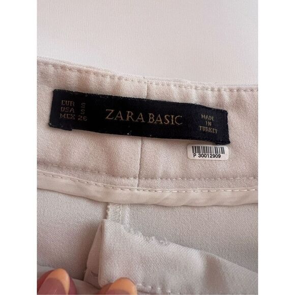Zara Basic White Wide Leg Crop Pants Womens Size S (A) - Picture 4 of 12